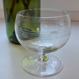 Lot de 5 verres à vin en cristal années 50