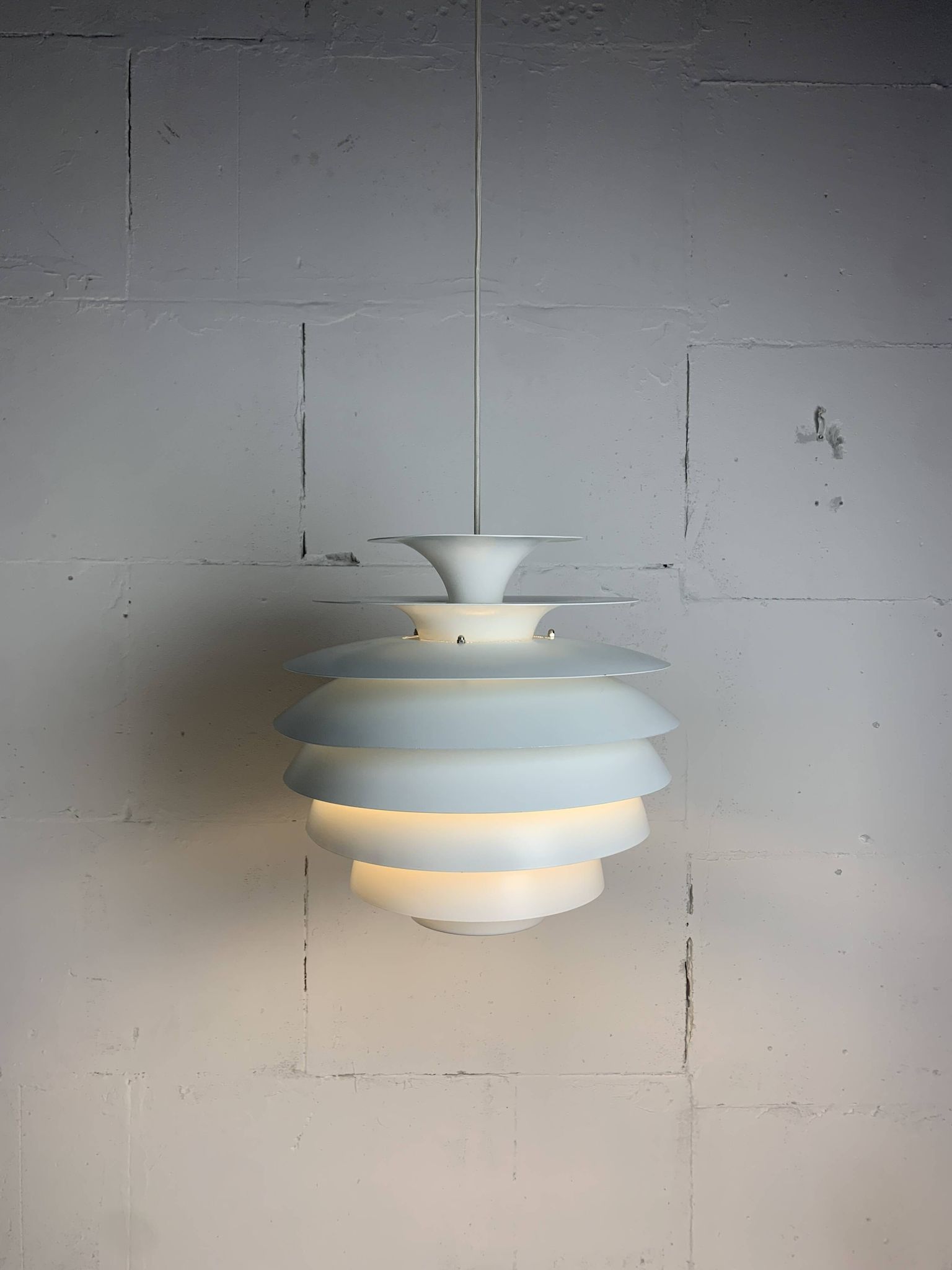Danish Scandinavian artichoke "Barcelona" hanging pendant lamp by Bent Karlby, 1960s