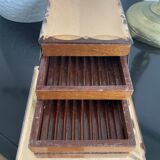 Glass and wood cigarette box