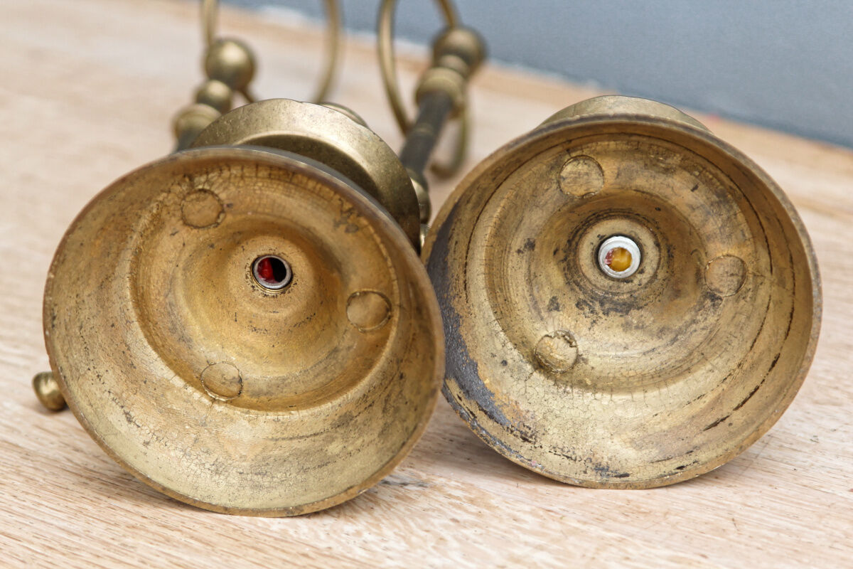 Pair of brass candlesticks