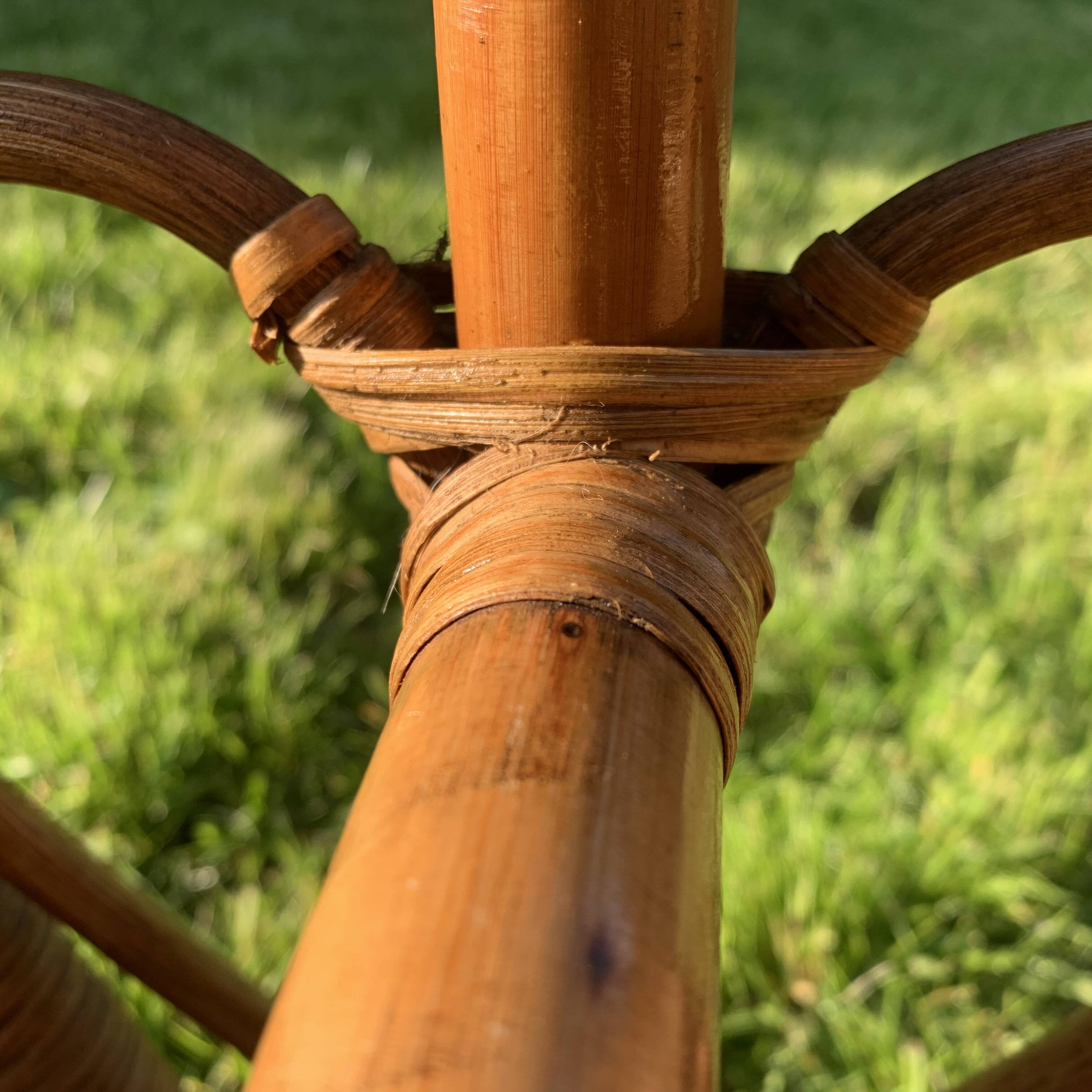 Vintage wicker and bamboo magazine rack