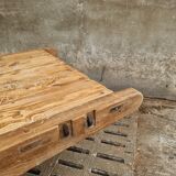 Antique dining table XXL on industrial machine leg