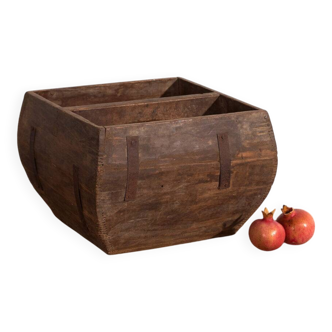 Antique solid wood basket (c.1900) #1