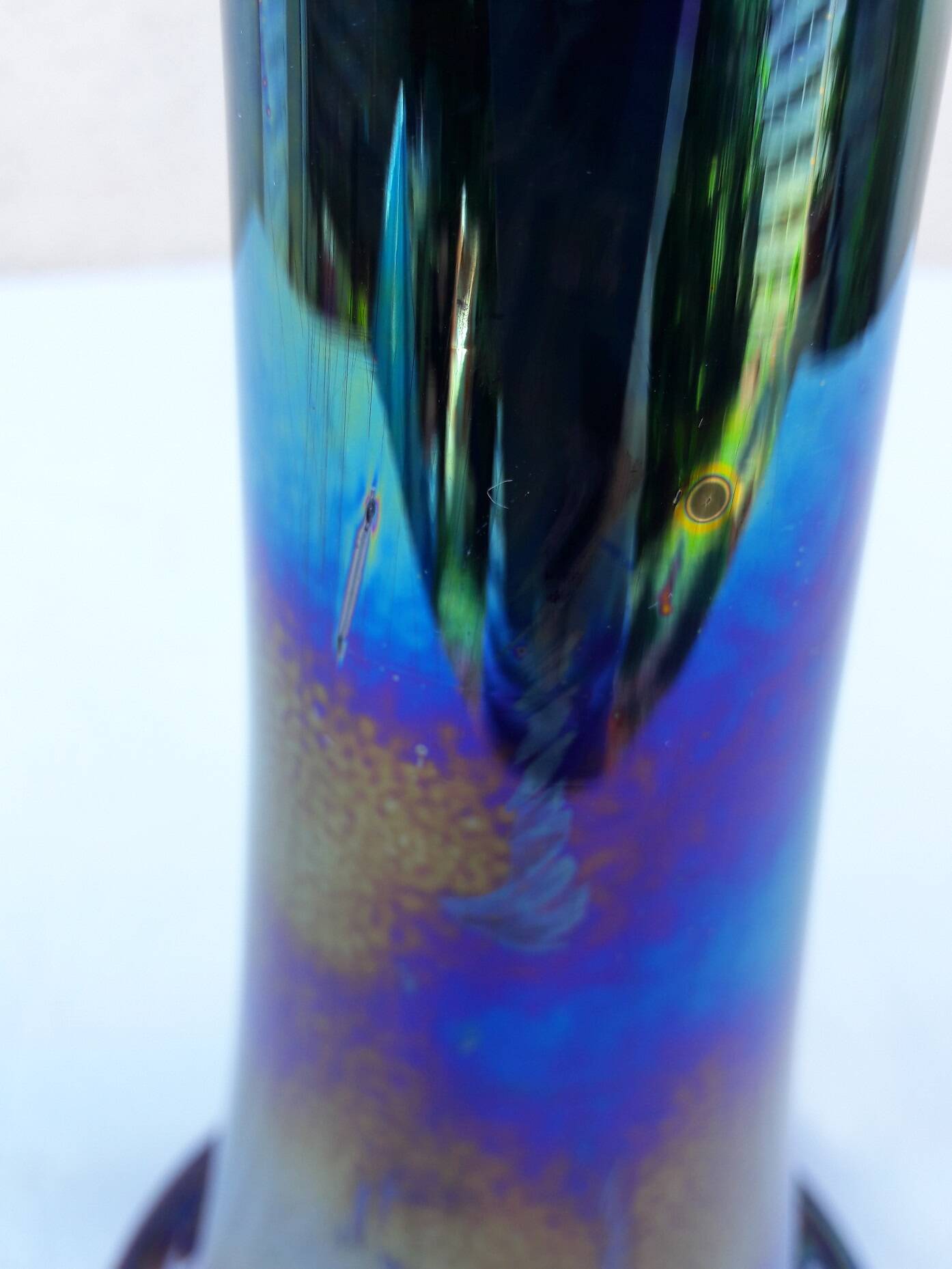 Iridescent glass vase