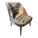 J. Tenreiro, Brazil. Concha armchair with tapered legs, Cluny tapestry 1400.