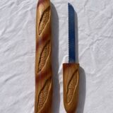 Vintage baguette bread knife - resin and stainless steel bread - kitchen utensil