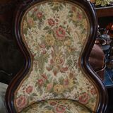 Louis Philippe period armchair with violin-shaped back in mahogany