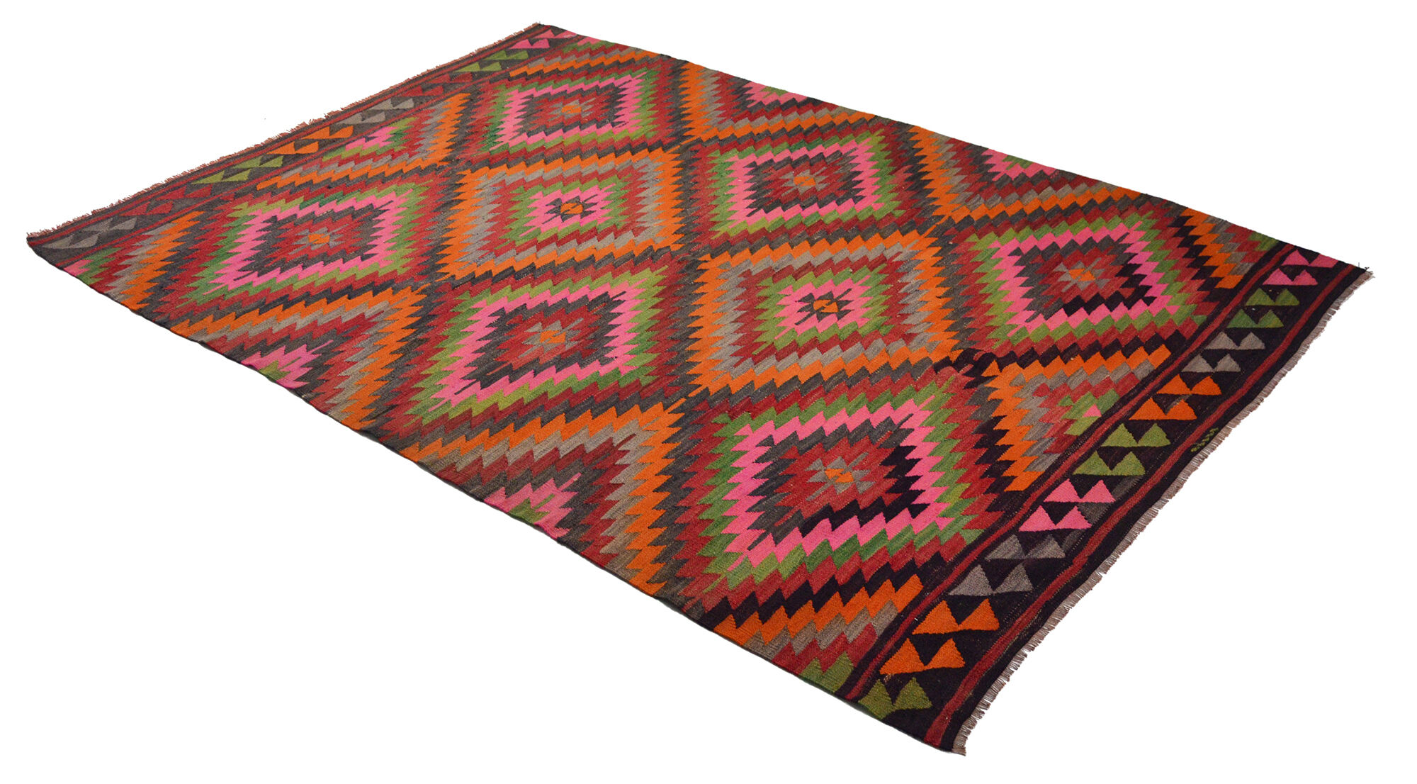 Anatolian handmade kilim rug 283 cm x 200 cm