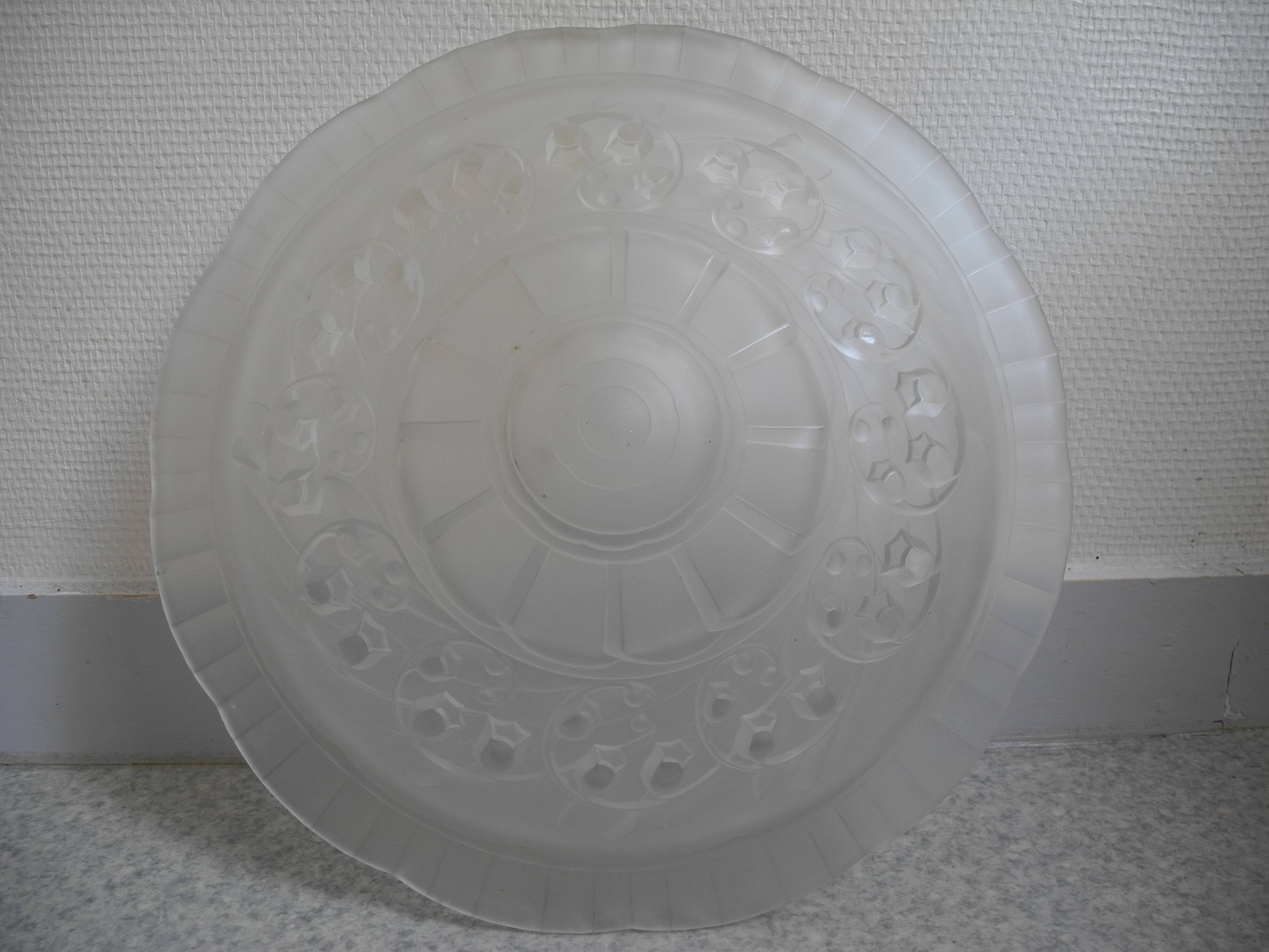 antique Art Deco Maynadier French glass chandelier basin