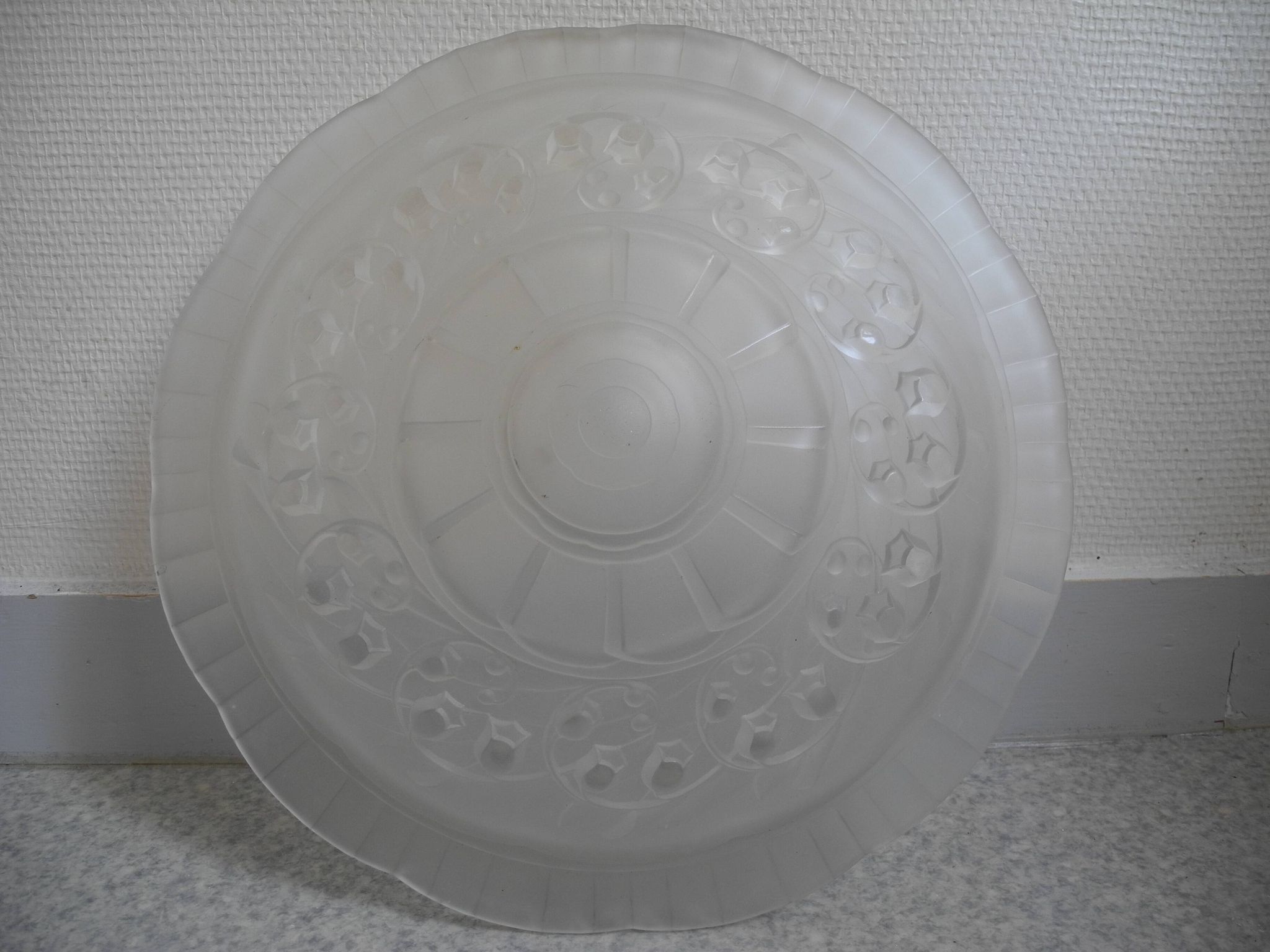 antique Art Deco Maynadier French glass chandelier basin