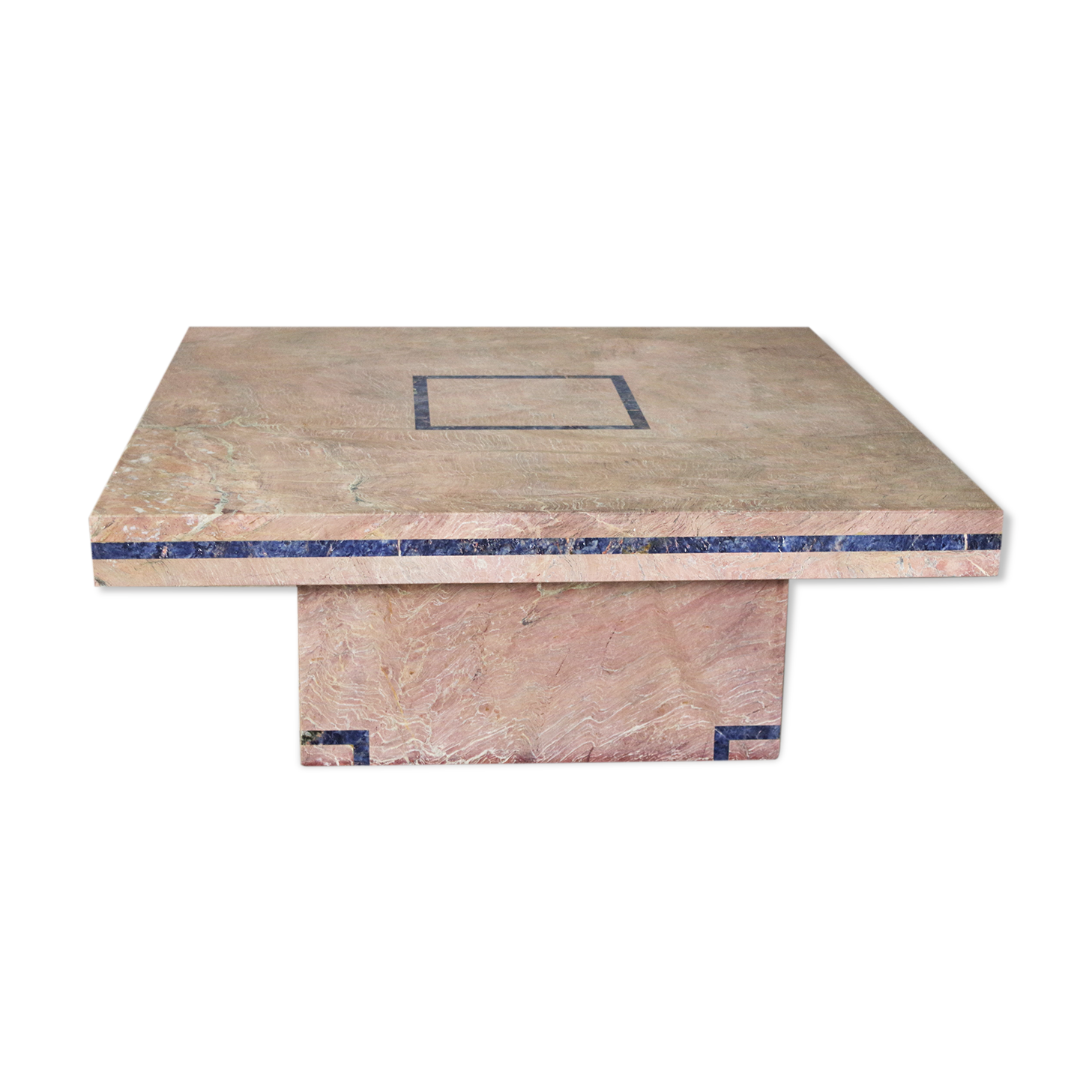 Marble Table with Lapis Lazuli Inserts by Mario Sabot, 1970s