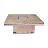 Marble Table with Lapis Lazuli Inserts by Mario Sabot, 1970s