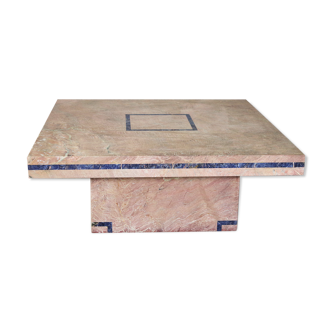 Marble Table with Lapis Lazuli Inserts by Mario Sabot, 1970s