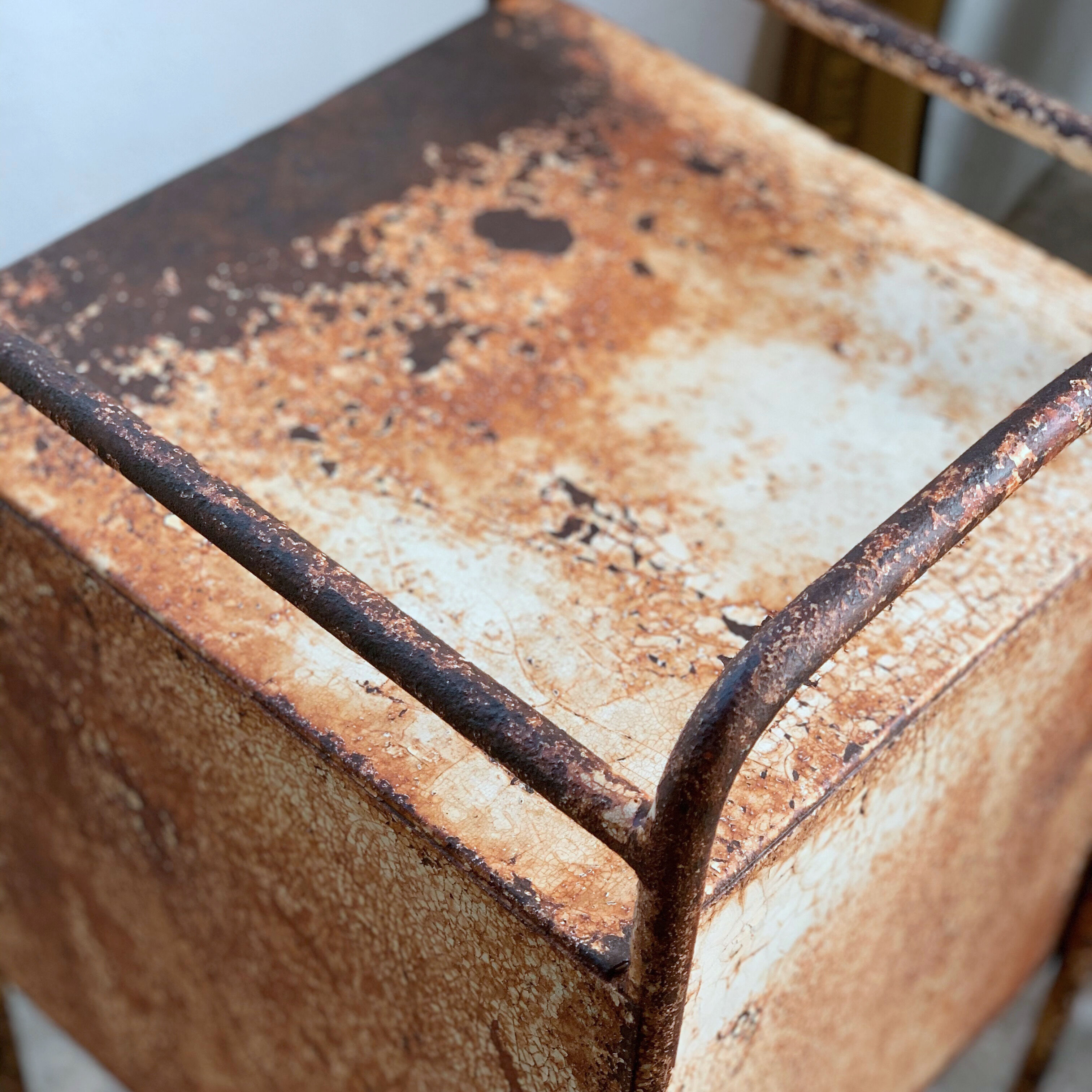 Former hospital bedside table late 19th century early 20th century in metal