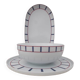 Ensemble de 3 plats basque porcelaine bleu et rouge