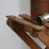 Folding wooden stool