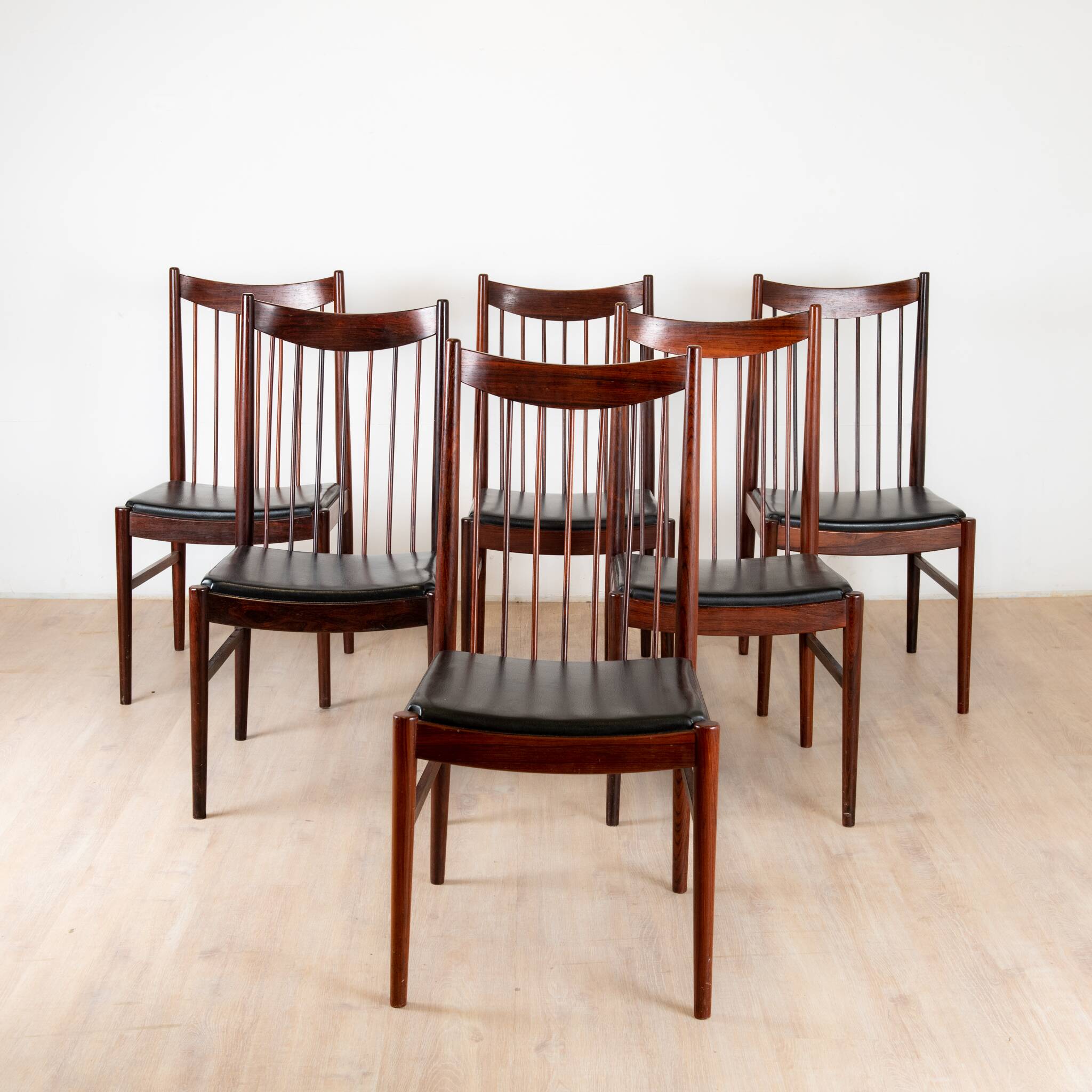 6 rosewood chairs, Arne Vodder, Sibast furniture, Denmark