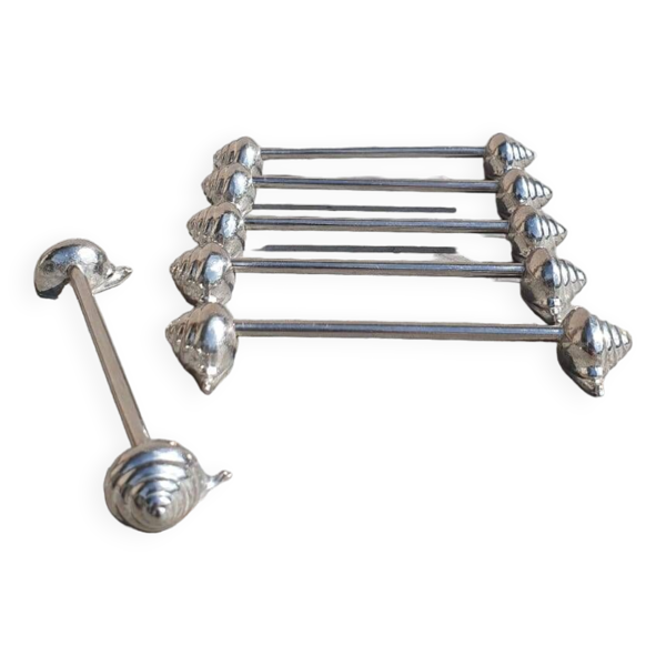 porte couteux escargot métal argenté