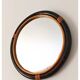 Miroir rond en bambou des années 1970