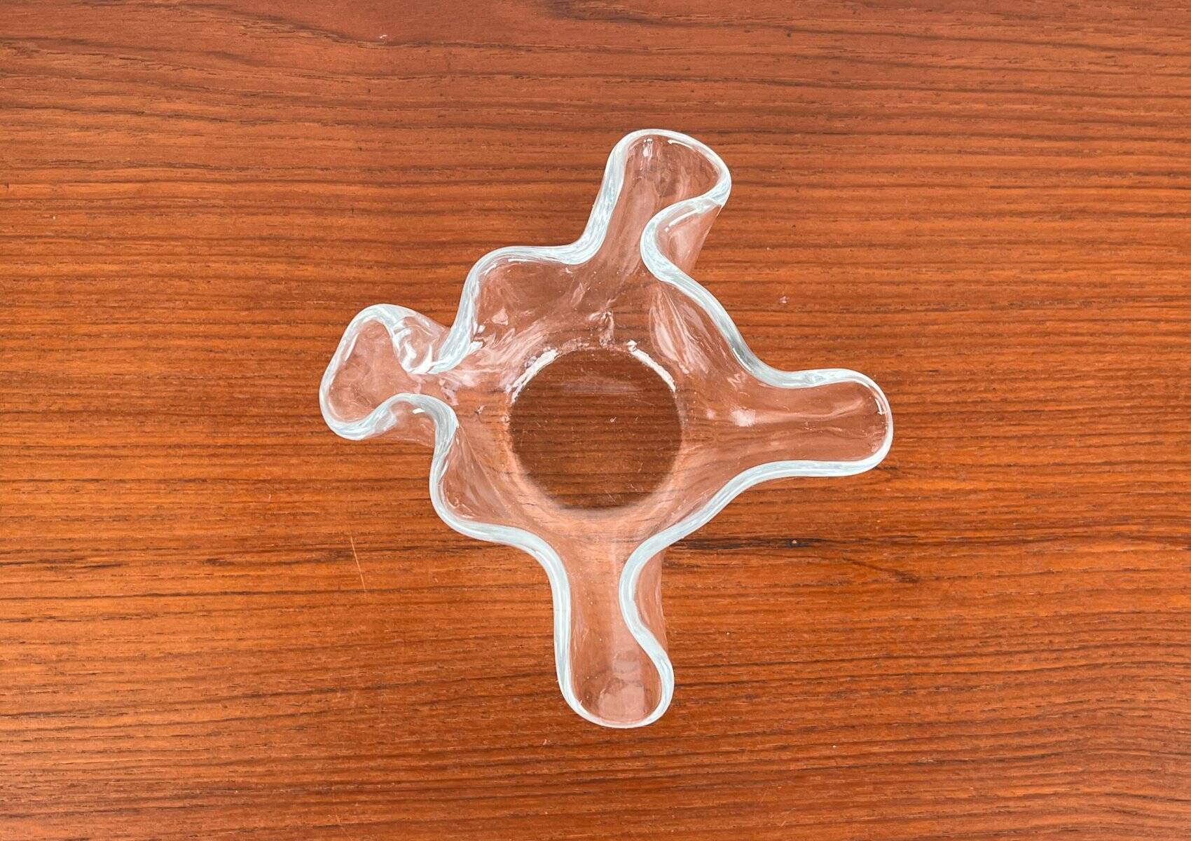 Vintage Scandinavian art glass bowl by Magnor, 1970s.