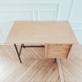 Renovated vintage modernist desk, metal & oak, 1950s/60s