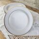 Lot de 12 assiettes dessert en porcelaine double liseré doré Ligne Hôtesse