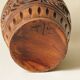 Wood effect sculpted ceramic vase