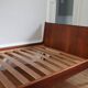 Vintage Scandinavian wicker and teak bed, Denmark 1960.