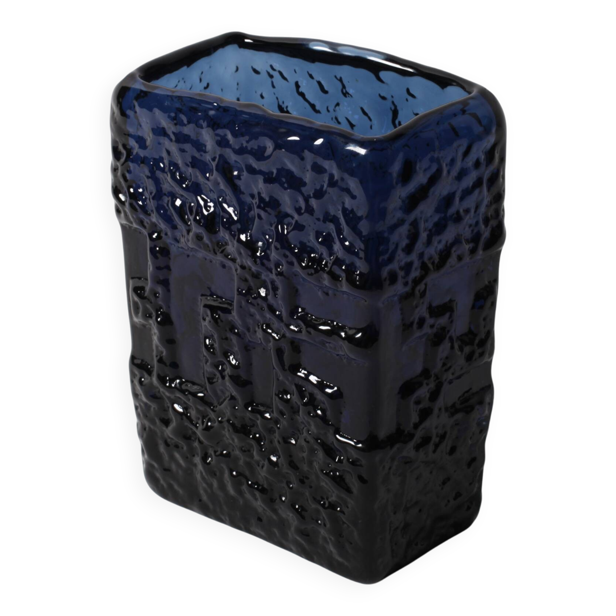 Cobalt Blue Mid-Century Glass Vase by Göte Augustsson, Ruda Glasbruk, 1970s