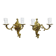 Pair of 2-light bronze wall lights, St. Louis XV