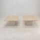 Set de 2 tables basses ou d’appoint en travertin italien, années 1980