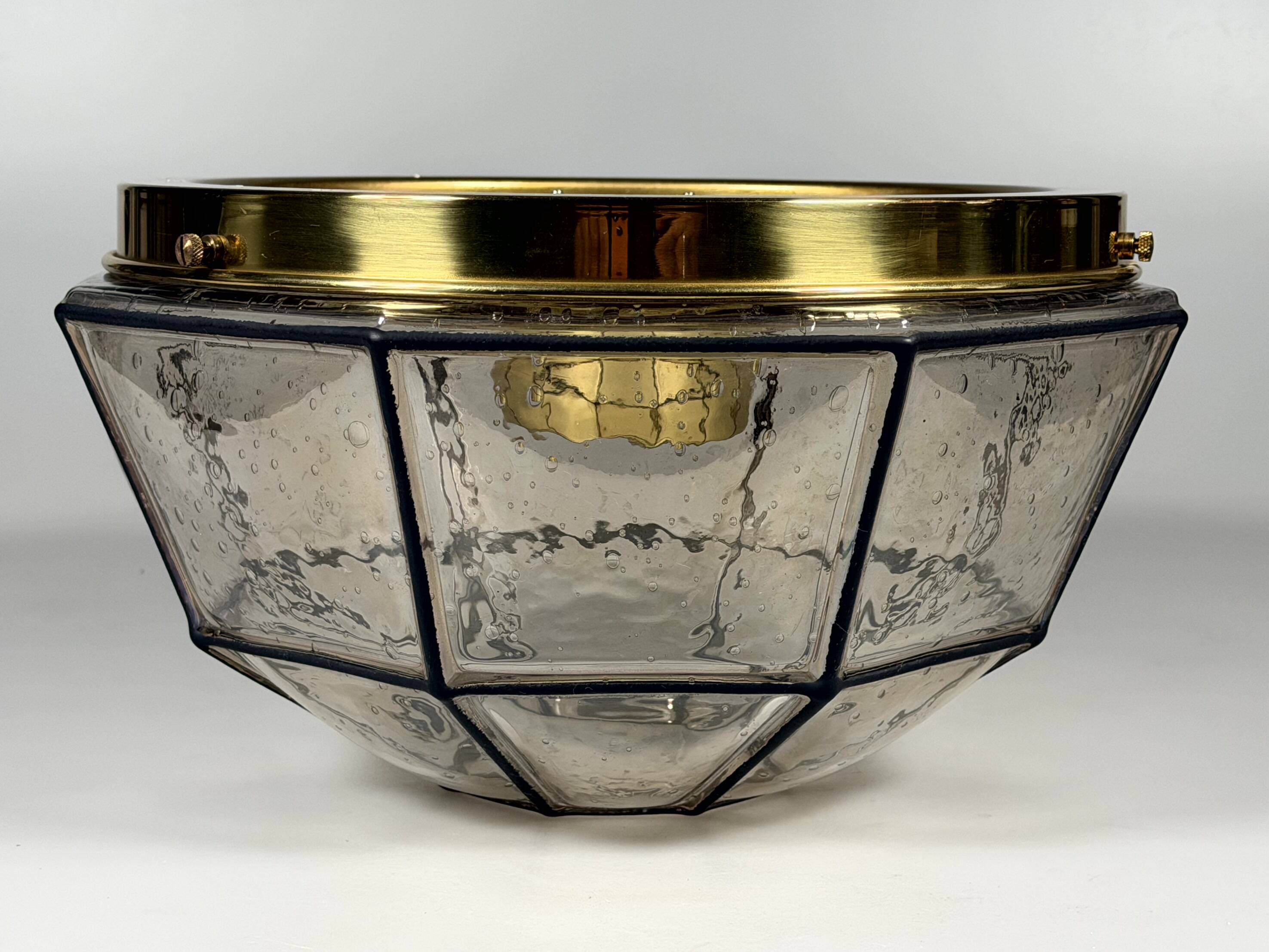1960s 1970s Ceiling Lamp Flush Mount by Glashütte Limburg Germany