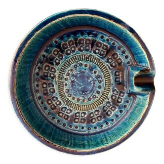 Italian blue ceramic ashtray, design Aldo Londi for Bitossi, 1960