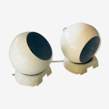 Pair of eyeball bedside lamps