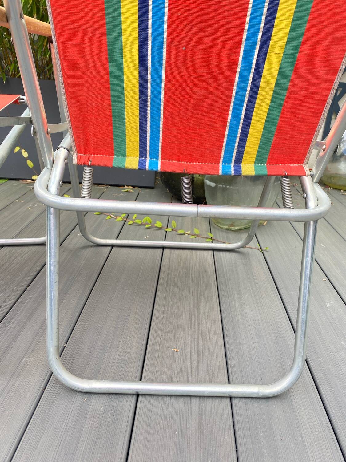 Pair of vintage folding camping chairs