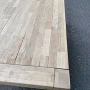 Large extendable Scandinavian dining table in stripped solid oak 160-240.