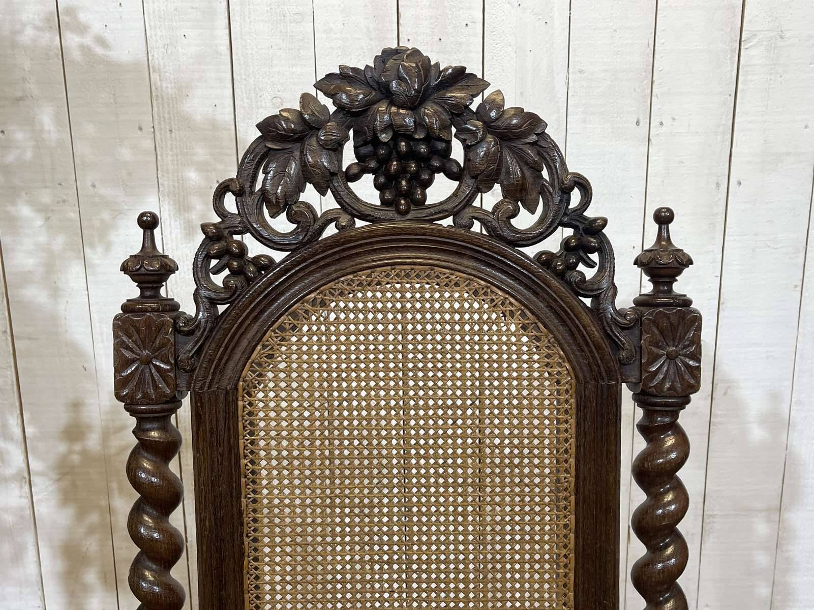 Louis XIII style armchair in oak - early 20th century