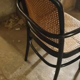 50/60 curved wooden cane armchair