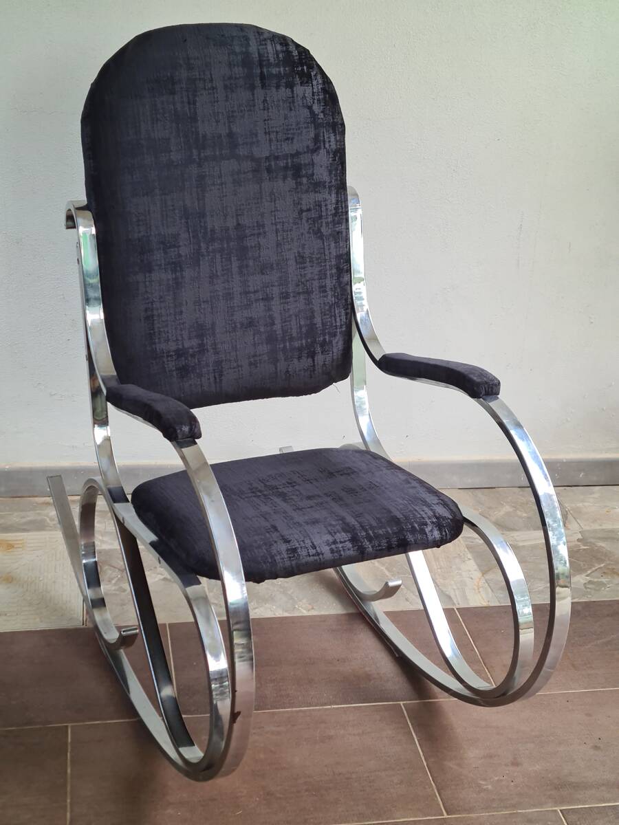 Italian Chrome Rocking Chairs