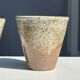 Set of 2 cups in Indonesian ceramic (brown & speckled glazed matte)