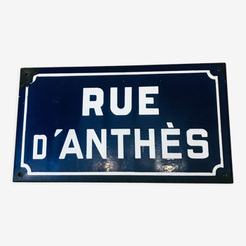 Enamelled street plaque of anthes