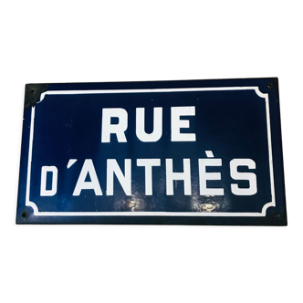 Enamelled street plaque of anthes