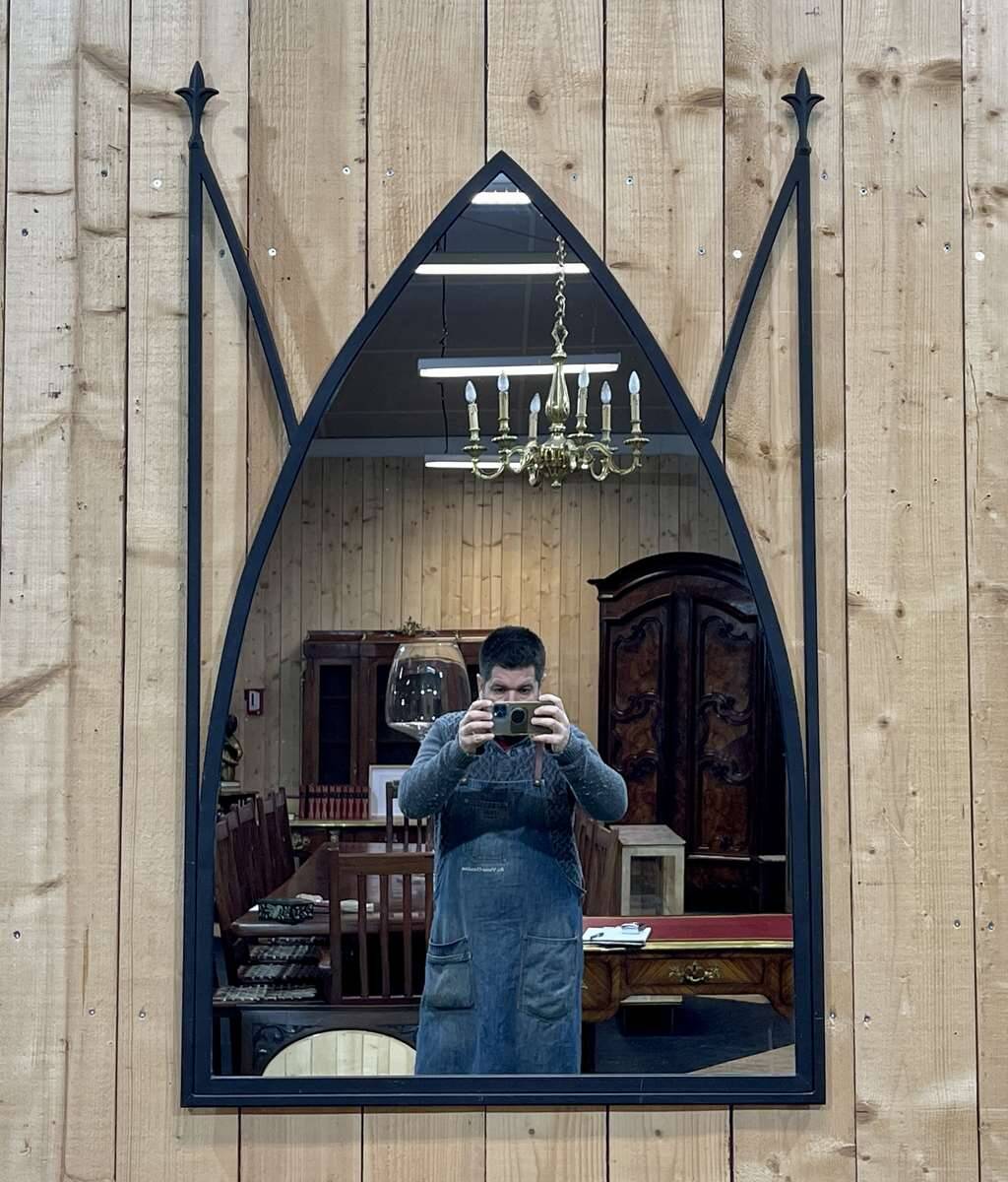 Gothic style mirror, modern metal work