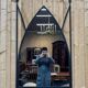 Gothic style mirror, modern metal work