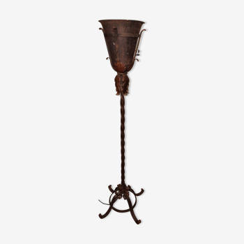 Wrought iron and copper lapadaire