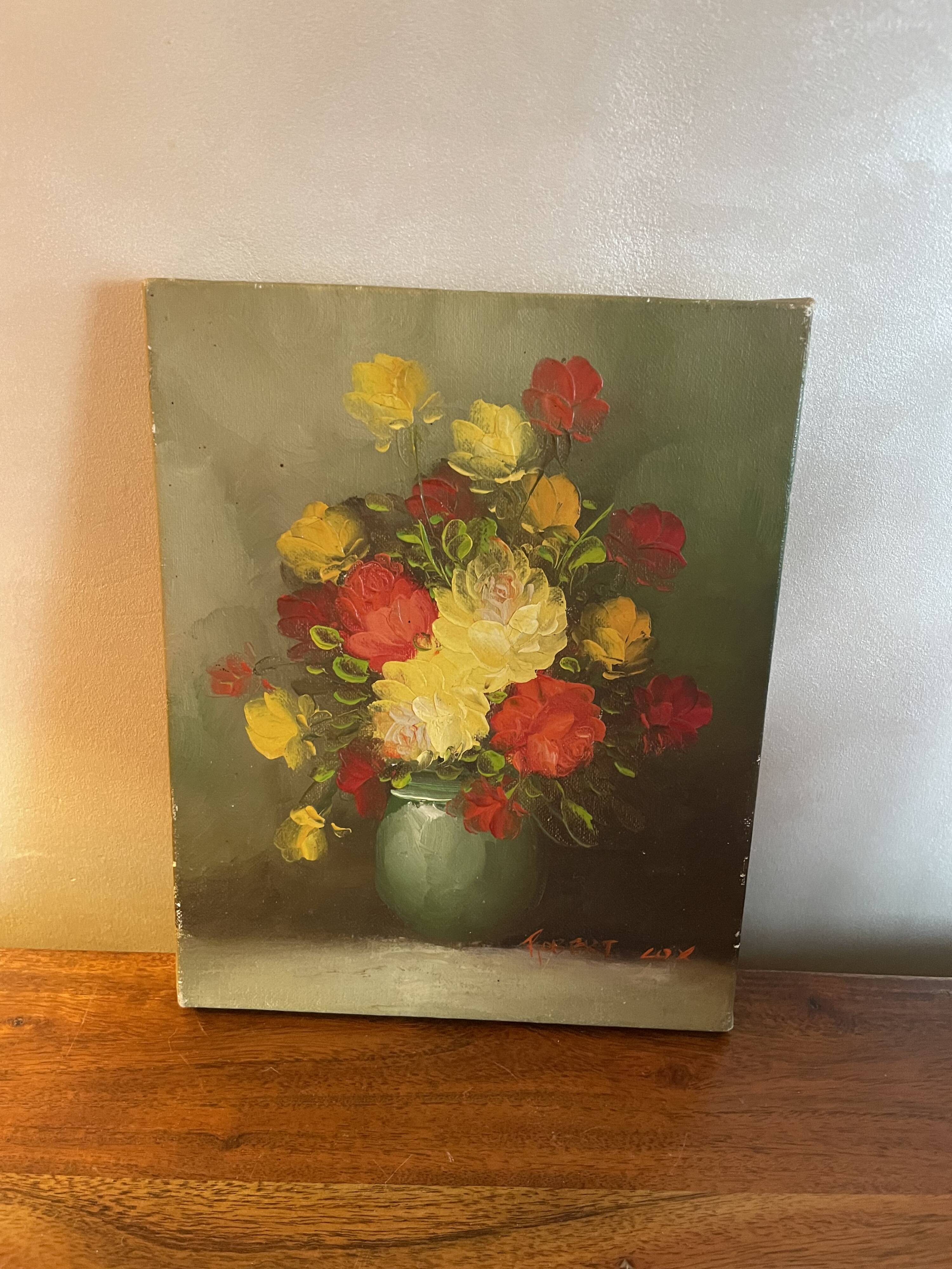 Peony bouquet painting