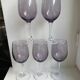 set of 5 wine glasses in purple bubble glass 70s