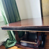 Empire style coffee table in solid wood – square top 80 cm