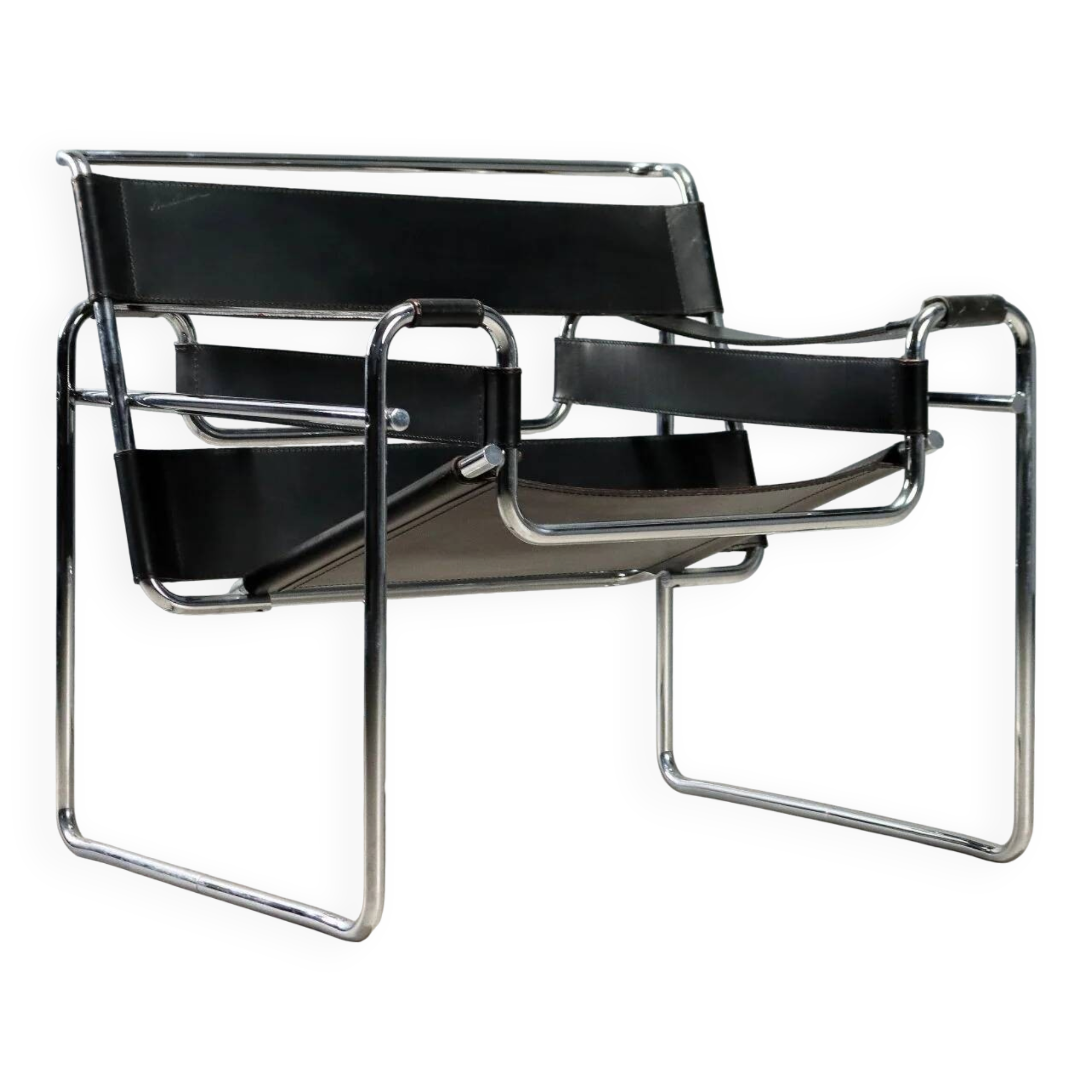 Fauteuil Wassily Gavina, design vintage Marcel Breuer, Italie, années 1970