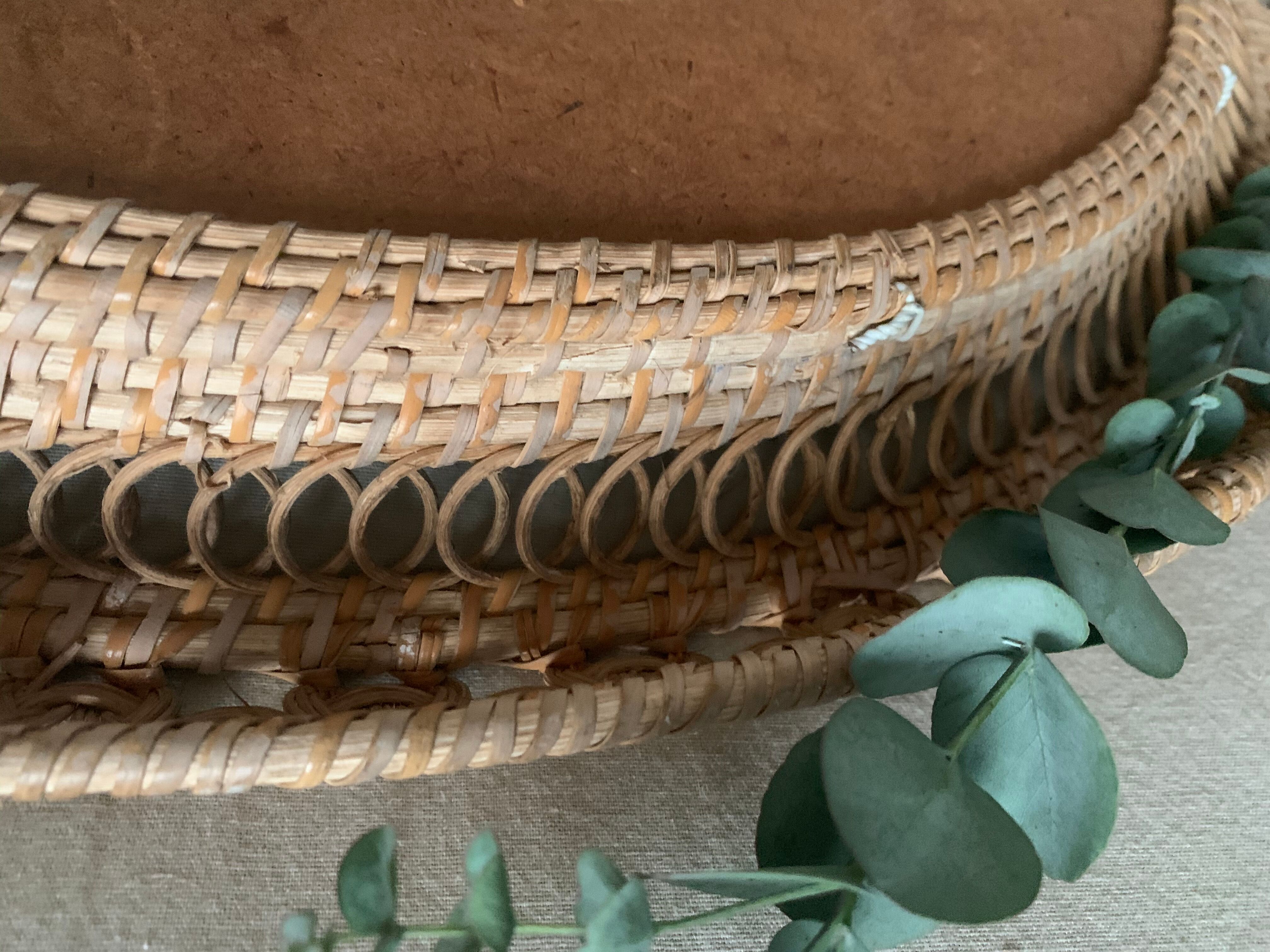 Vintage wicker mirror